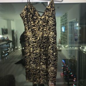 Gold Floral Mini Dress